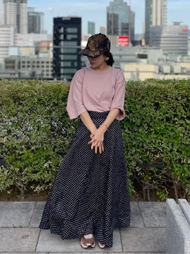 「CA4LA（カシラ）のアイテム（帽子）」を使った、ca4laさん（レディース・147cm）の夏コーディネート