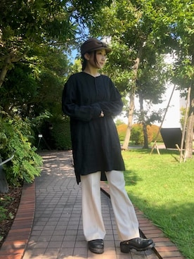 「アイテム（キャスケット）」を使った、ca4laさん（レディース・154cm）の秋コーディネート