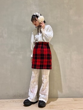 「アイテム（ヘアバンド）」を使った、ca4laさん（レディース・156cm）の冬コーディネート