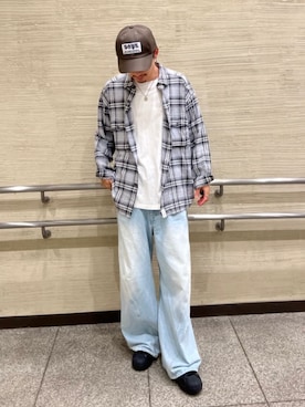 「CA4LA（カシラ）のアイテム（帽子）」を使った、ca4laさん（メンズ・172cm）の夏コーディネート