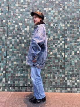 「アイテム（ハンチング/ベレー帽）」を使った、ca4laさん（レディース・147cm）の秋コーディネート