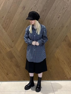 「アイテム（キャスケット）」を使った、ca4laさん（レディース・158cm）の秋コーディネート