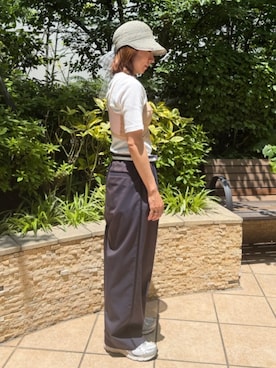 「CA4LA（カシラ）のアイテム（帽子）」を使った、ca4laさん（レディース・159cm）の夏コーディネート