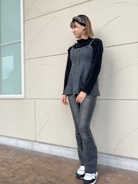 「アイテム（ヘアバンド）」を使った、ca4laさん（レディース・163cm）の秋コーディネート