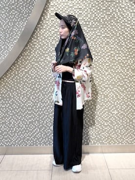 「CA4LA（カシラ）のアイテム（帽子）」を使った、ca4laさん（レディース・159cm）の夏コーディネート