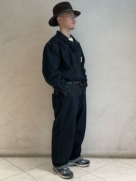 「アイテム（帽子、ブラウン系）」を使った、ca4laさん（メンズ・164cm）の冬コーディネート