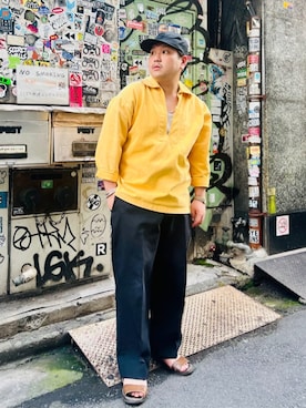 「CA4LA（カシラ）のアイテム（帽子）」を使った、ca4laさん（メンズ・168cm）の夏コーディネート