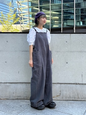 「CA4LA（カシラ）のDANNY（ハンチング/ベレー帽、パープル系）」を使った、ca4laさん（メンズ・171cm）の秋コーディネート