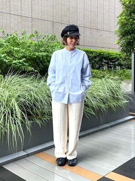 「アイテム（キャスケット）」を使った、ca4laさん（レディース・157cm）の夏コーディネート
