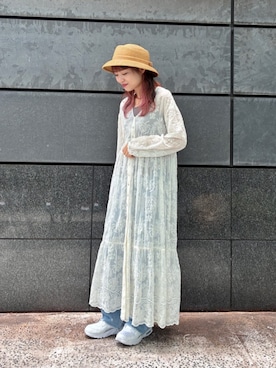 「CA4LA（カシラ）のアイテム（帽子）」を使った、ca4laさん（レディース・156cm）の夏コーディネート