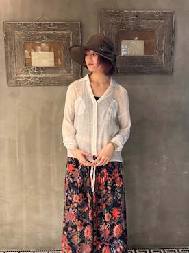 「CA4LA（カシラ）のアイテム（帽子）」を使った、ca4laさん（レディース・173cm）の夏コーディネート