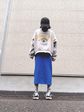 「US VANS（ユーエスヴァンズ）のアイテム」を使った、チャイニーズマフィアさん（レディース・165cm）の春コーディネート