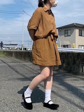 「UNIQLO（ユニクロ）のアイテム（セットアップ）」を使った、hoさん（レディース・162cm）の夏コーディネート