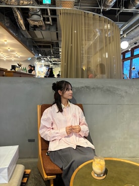「GU（ジーユー）のアイテム（スカート）」を使った、Aさん（レディース・157cm）の秋コーディネート