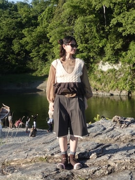 「CAMPER（カンペール）のアイテム」を使った、うぇい®さん（レディース・157cm）の春コーディネート