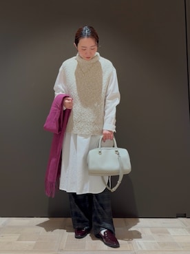 「タートルネック」｜「アイテム（ボストンバッグ）」を使った、hayashiさん（レディース・150cm）の冬コーディネート