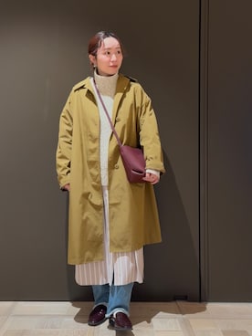 「TAION（タイオン）のアイテム（トレンチコート）」を使った、hayashiさん（レディース・150cm）の冬コーディネート
