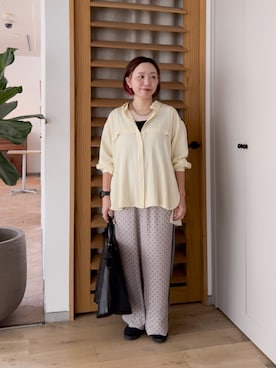 「アイテム（トートバッグ、ブラック系）」を使った、hayashiさん（レディース・150cm）の秋コーディネート