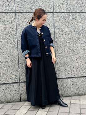 「collex（コレックス）のアイテム（ノーカラージャケット）」を使った、hayashiさん（レディース・150cm）の秋コーディネート
