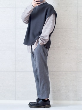 「Dr. Martens（ドクターマーチン）のDr.Martens / ドクターマーチン 1461 3EYE GIBSON SHOE 3ホール ギブソン シューズ ブーツ（ブーツ）」を使った、しま🦓さん（メンズ・170cm）の冬コーディネート