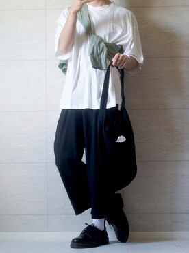 「Dr. Martens（ドクターマーチン）のDr.Martens / ドクターマーチン 1461 3EYE GIBSON SHOE 3ホール ギブソン シューズ ブーツ（ブーツ）」を使った、しま🦓さん（メンズ・170cm）の夏コーディネート