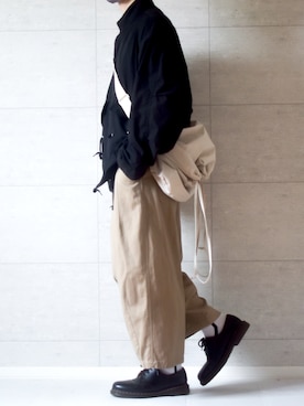 「Dr. Martens（ドクターマーチン）のDr.Martens / ドクターマーチン 1461 3EYE GIBSON SHOE 3ホール ギブソン シューズ ブーツ（ブーツ）」を使った、しま🦓さん（メンズ・170cm）の秋コーディネート