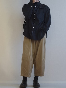 「Dr. Martens（ドクターマーチン）のDr.Martens / ドクターマーチン 1461 3EYE GIBSON SHOE 3ホール ギブソン シューズ ブーツ（ブーツ）」を使った、しま🦓さん（メンズ・170cm）の秋コーディネート