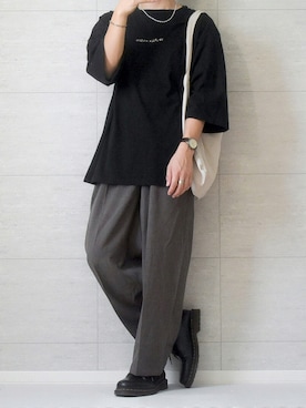 「Dr. Martens（ドクターマーチン）のDr.Martens / ドクターマーチン 1461 3EYE GIBSON SHOE 3ホール ギブソン シューズ ブーツ（ブーツ）」を使った、しま🦓さん（メンズ・170cm）の夏コーディネート