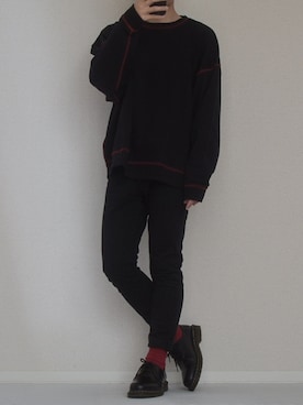 「Dr. Martens（ドクターマーチン）のDr.Martens / ドクターマーチン 1461 3EYE GIBSON SHOE 3ホール ギブソン シューズ ブーツ（ブーツ）」を使った、しま🦓さん（メンズ・170cm）の秋コーディネート