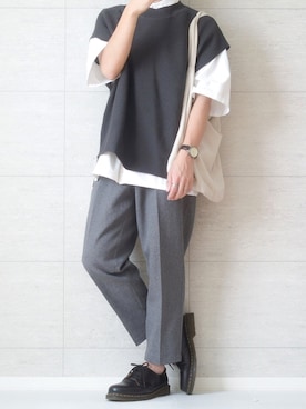 「Dr. Martens（ドクターマーチン）のDr.Martens / ドクターマーチン 1461 3EYE GIBSON SHOE 3ホール ギブソン シューズ ブーツ（ブーツ）」を使った、しま🦓さん（メンズ・170cm）の夏コーディネート