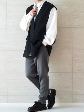 「Dr. Martens（ドクターマーチン）のDr.Martens / ドクターマーチン 1461 3EYE GIBSON SHOE 3ホール ギブソン シューズ ブーツ（ブーツ）」を使った、しま🦓さん（メンズ・170cm）の春コーディネート