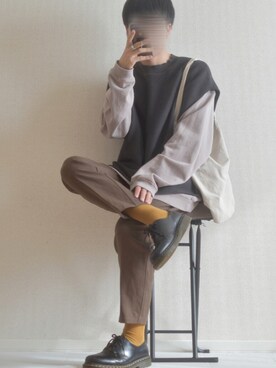 スウェットを使った マスタード のメンズ人気ファッションコーディネート Wear