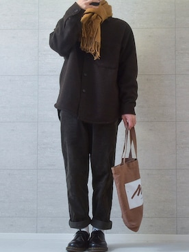 「Dr. Martens（ドクターマーチン）のDr.Martens / ドクターマーチン 1461 3EYE GIBSON SHOE 3ホール ギブソン シューズ ブーツ（ブーツ）」を使った、しま🦓さん（メンズ・170cm）の冬コーディネート
