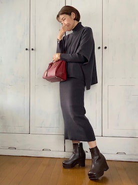 「アイテム（ワンピース/ドレス）」を使った、まゆみんさん（レディース・160cm・40代）の秋コーディネート