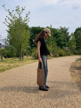 「アイテム（キャップ）」を使った、まゆみんさん（レディース・160cm・50代）の夏コーディネート