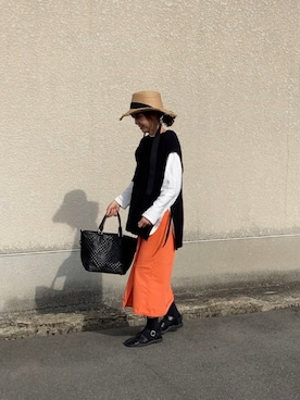 「salut!（サリュ!）のアイテム（帽子）」を使った、まゆみんさん（レディース・160cm）の春コーディネート