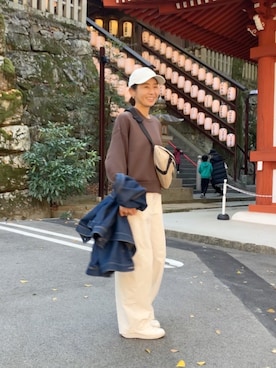 「アイテム（帽子）」を使った、まゆみんさん（レディース・160cm・50代）の秋コーディネート