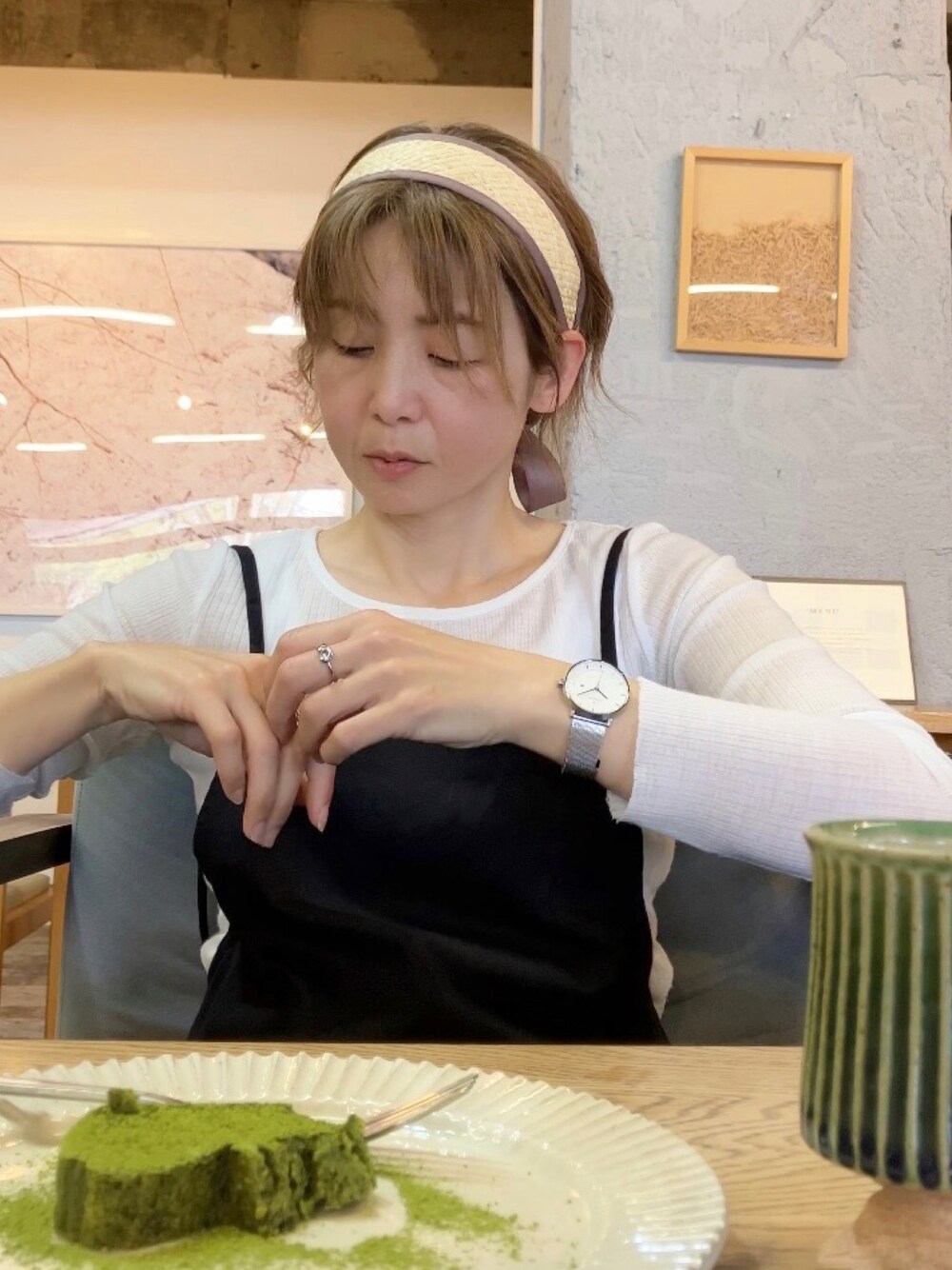 「春コーデ、腕時計、ノードグリーン、Nordgreen、シルバー、40代ファッション、Samansa Mos2、SM2、サマンサ モスモス(Samansa Mos2)、カチューシャ」｜「nordgreenのPhillosopher     https://bit.ly/3ILEoD0（腕時計、シルバー系）」を使った、まゆみんさん（レディース・160cm）の春コーディネートの1枚目の写真
