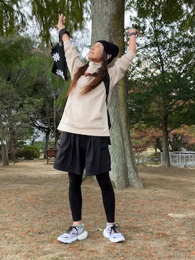 「アイテム（ニットキャップ/ビーニー）」を使った、まゆみんさん（レディース・160cm・50代）の秋コーディネート