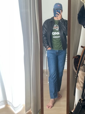 「Levi's（リーバイス）のアイテム（キャップ）」を使った、ちっぷりんさん（メンズ・177cm）の夏コーディネート