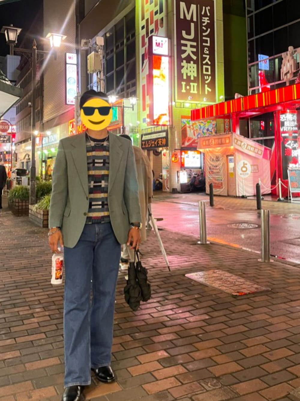 「古着のアイテム（ニット/セーター、その他）」を使った、ちっぷりんさん（メンズ・177cm）の秋コーディネートの1枚目の写真