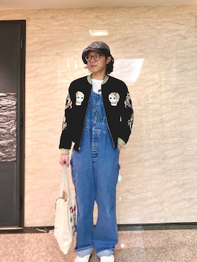 「アイテム（サロペット/オーバーオール）」を使った、Azuma さん（メンズ・168cm）の春コーディネート