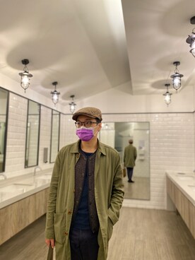 「URBAN RESEARCH（アーバンリサーチ）のアイテム（ステンカラーコート）」を使った、Azuma さん（メンズ・168cm）の冬コーディネート
