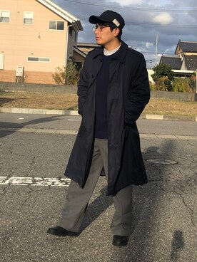 「古着のアイテム（ジャケット/アウター、ブルー系）」を使った、kobayasi27さん（メンズ・173cm）の秋コーディネート