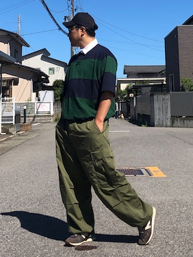 「GU（ジーユー）のアイテム（その他トップス）」を使った、kobayasi27さん（メンズ・173cm）の夏コーディネート