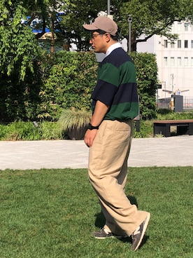 「GU（ジーユー）のアイテム（その他トップス）」を使った、kobayasi27さん（メンズ・173cm）の夏コーディネート