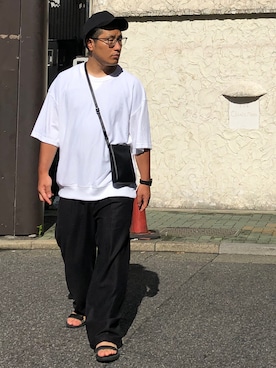 「UNIQLO（ユニクロ）のアイテム（サンダル）」を使った、kobayasi27さん（メンズ・173cm）の夏コーディネート
