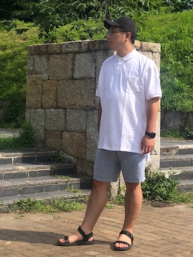 「UNIQLO（ユニクロ）のアイテム（サンダル）」を使った、kobayasi27さん（メンズ・173cm）の夏コーディネート