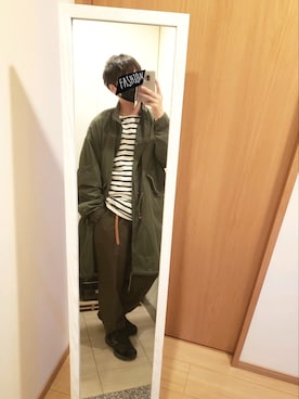 「秋トレンド2021」｜「アイテム（モッズコート）」を使った、fumiさん（メンズ・170cm）の秋コーディネート