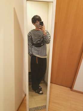 「SPINNS(スピンズ)のアイテム(ボディバッグ/ウエストポーチ)」を使った、fumiさん(メンズ・170cm)の春コーディネート